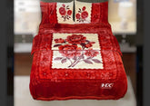4pcs Embossed Bed Cover Set Double Bed-Red-484